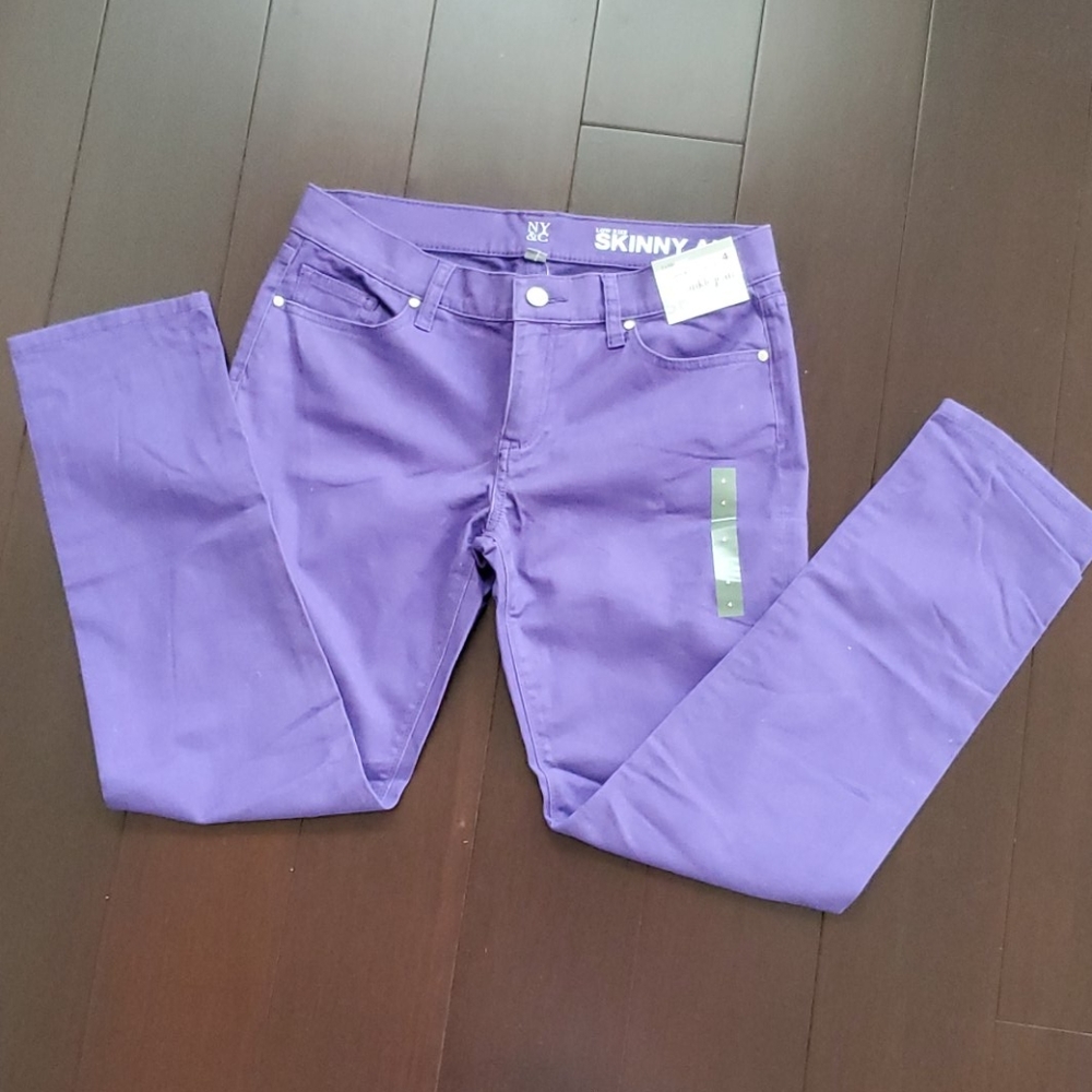 NY&C low rise skinny ankle jean/pant in purple
